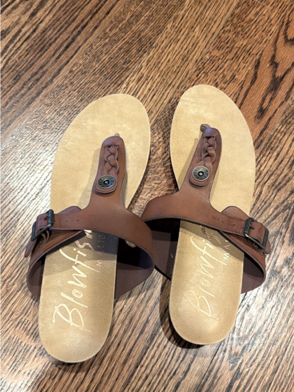 Blowfish Brown Braided Thong Sandals